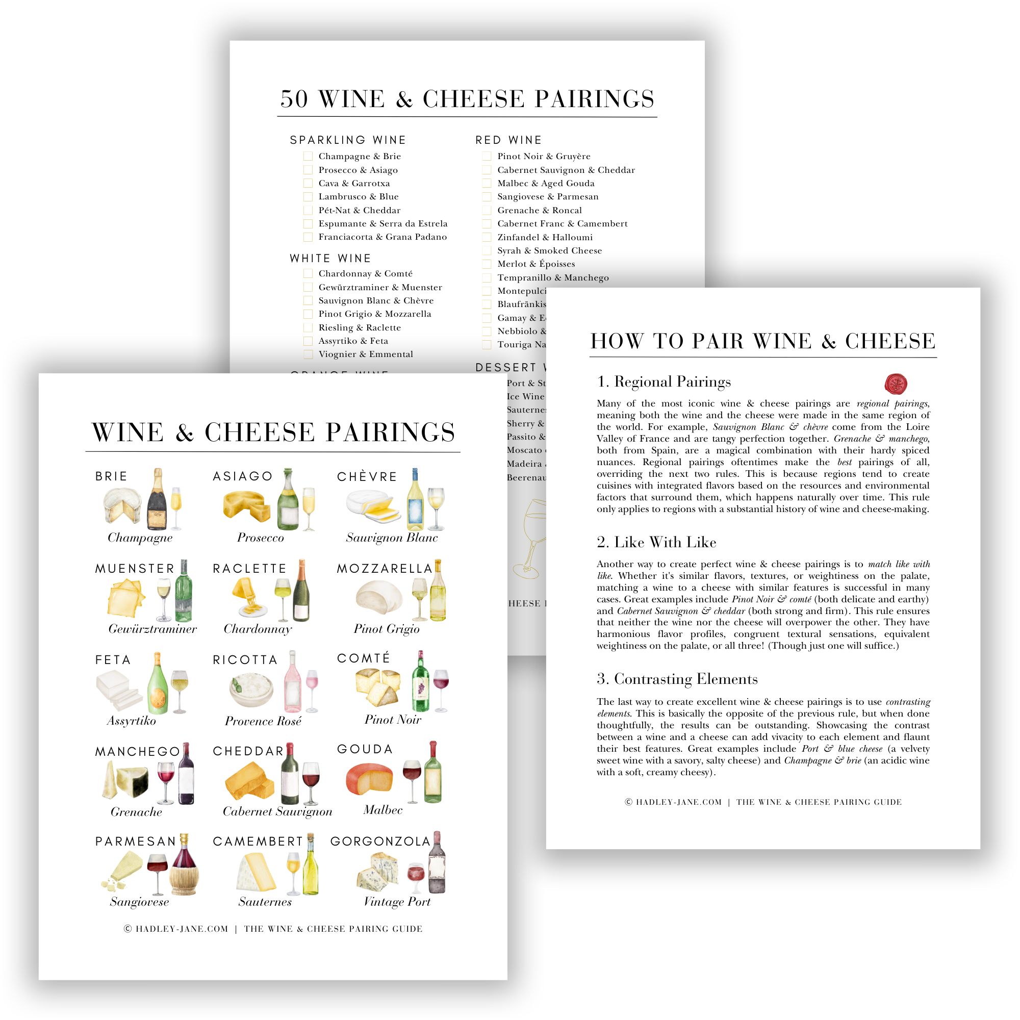 Free Wine & Cheese Pairing Chart Printables