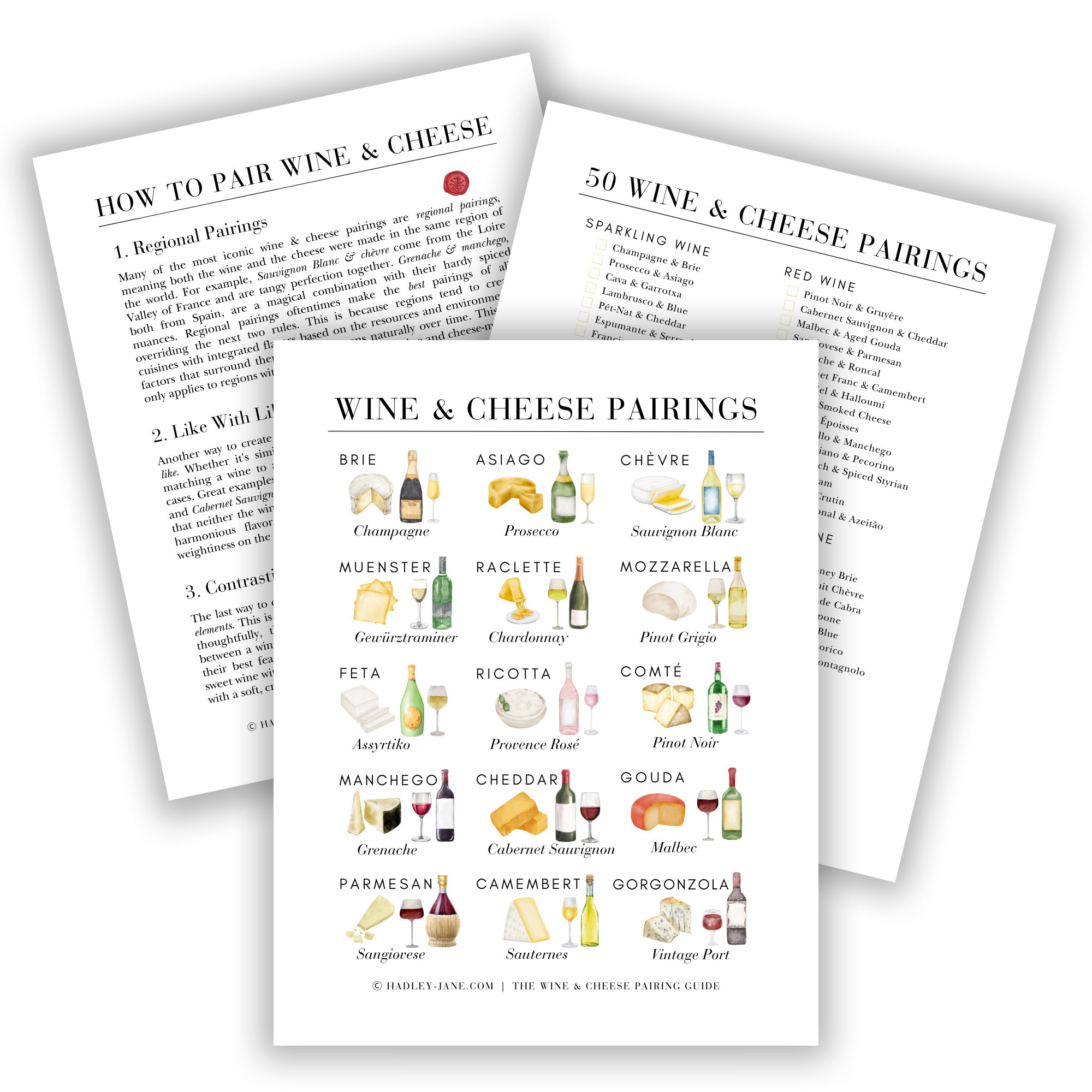 Free Wine & Cheese Pairing Chart Printables