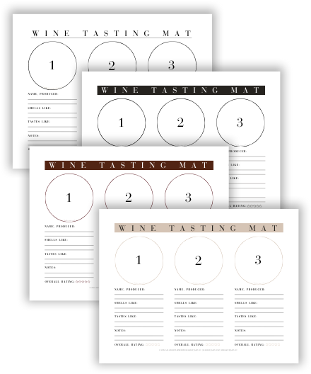 Free Wine Tasting Mats