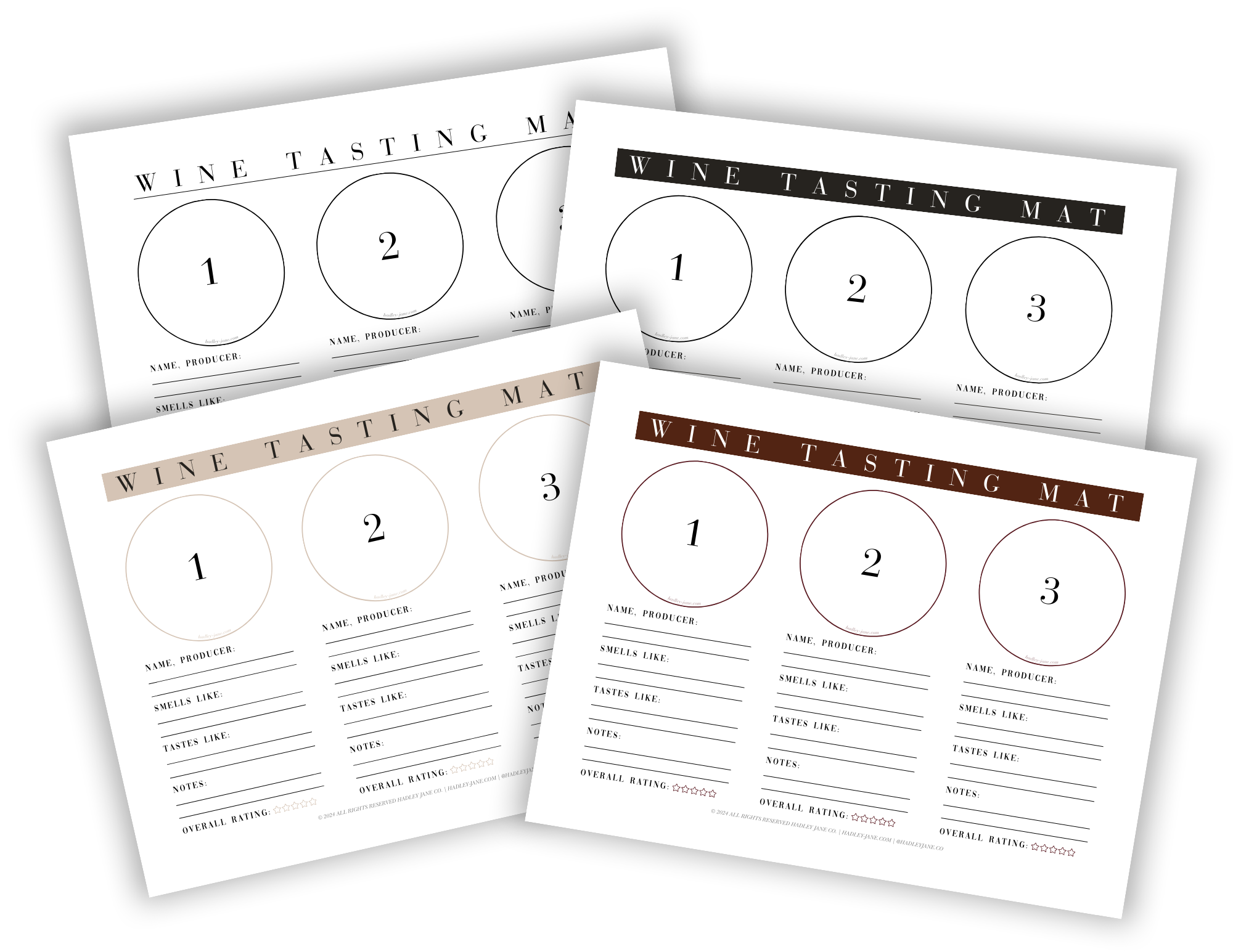 Free Wine Tasting Mats