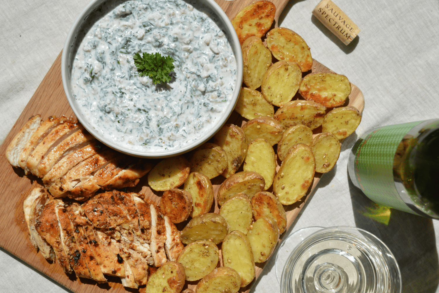 Albariño & Tzatziki Potatoes and Chicken
